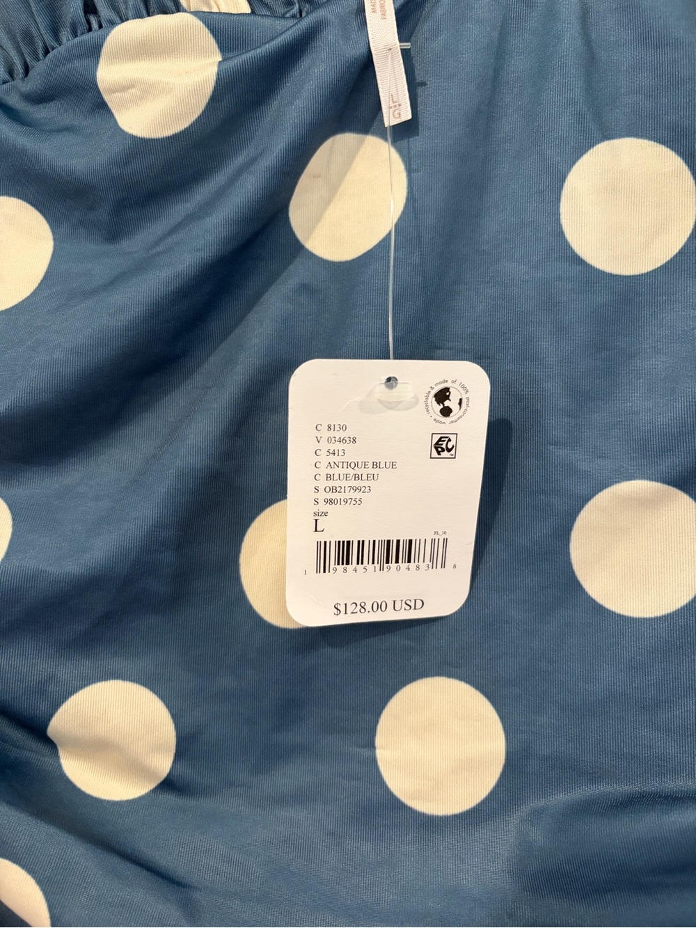 Free People Blue Polka Dot Midi Dress - Picture 6 of 6